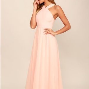 Air of Romance Peach Maxi Dress
